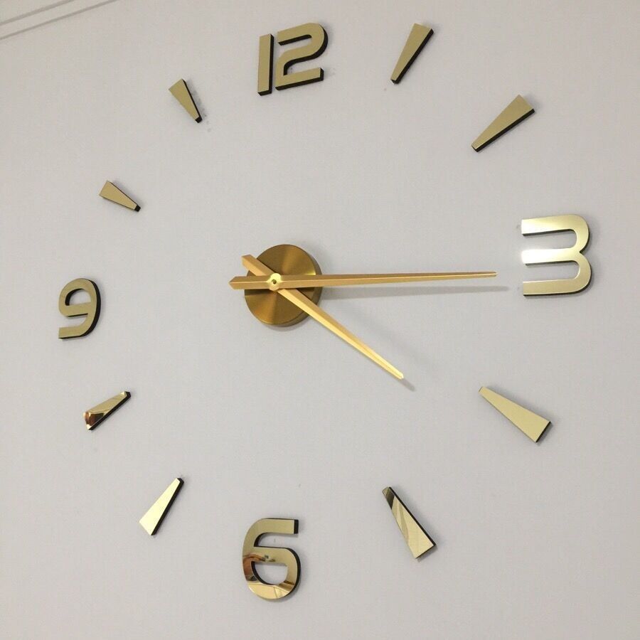 3D Three-dimensional Wall Clock DIY Wall Sticker Digital Clock Silent Travel Time Living Room Bedroom Simple Punch-free Clock