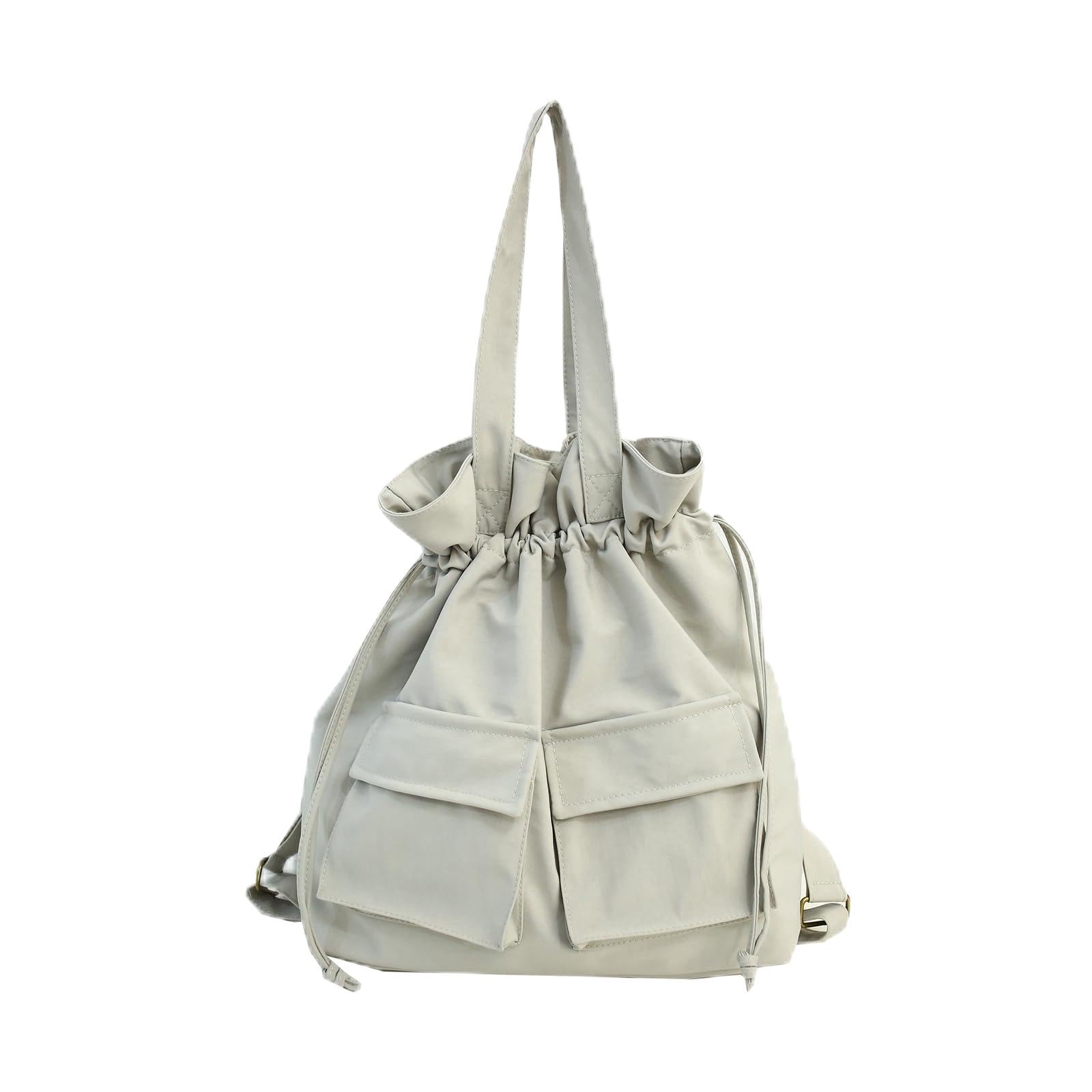

SURCHAR Drawstring Tote Bag, Nylon Backpack, Women s, Handbag, Shoulder Bag, 2-Way, Lightweight, Large Capacity, Casual, Solid Color, Stylish, Cute,
