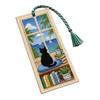 Seasonal Cat Cross Stitch Bookmark with Tassel Handmade Needlepoint Reading Accessory for Book Lovers and Craft Enthusiasts