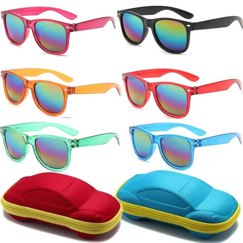 3PCS/pack Transparent Square Sunglasses for Kids Mirror Lens Eyewear Summer Beach Outdoor UV Protection Sun Shades Eyeglasses