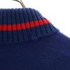 LASLEY KNITTING 60s Wool Vintage Sleeve Leather Stajan 44 Navy System Men's Used