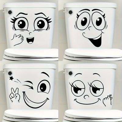 4pcs Cartoon Stickers Set- Self-Adhesive PVC, Glossy Surface for Walls, Trash Cans, and Refrigerators, Glitter Embellishments