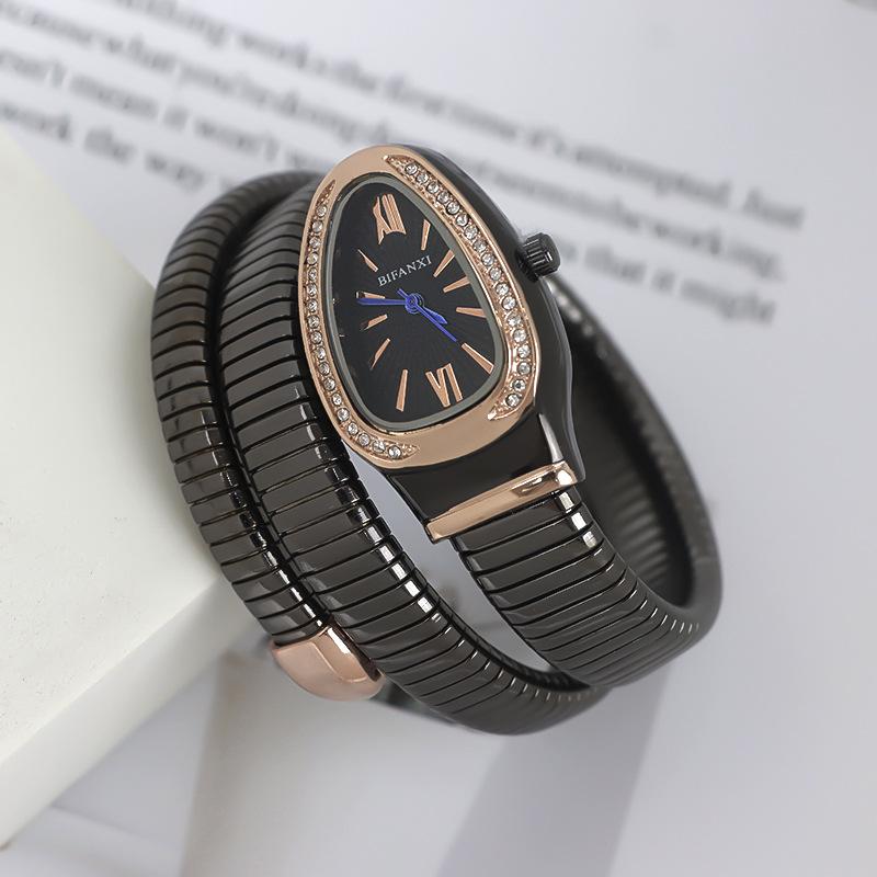 Hodinky s hadím křemenem, Univerzální jemný diamantový náramek Intercolor, Otevřené hodinky, Dámské hodinky