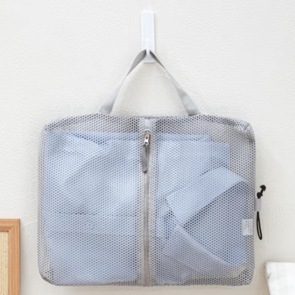Travel Strap Mesh Pouch L Gray