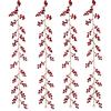 Artificial Red Berry Stem Faux Red Berry Branch Plastic Rattan Foamed Berries for Home Party Use