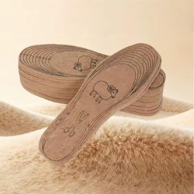 Adjustable Camel & Light Gray Wool Felt Insoles