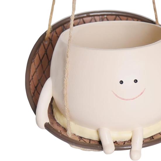 Hängender Blumentopf für Schaukelstühle, bezauberndes Aussehen, UV-beständig, dekorativer Blumentopf mit lächelndem Gesicht für drinnen und draußen