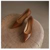 Fashion Spring and Summer New Minimalist Shallow Mouth Slim Heel Single Shoes Female Pointed High Heels Small Leather Shoes
