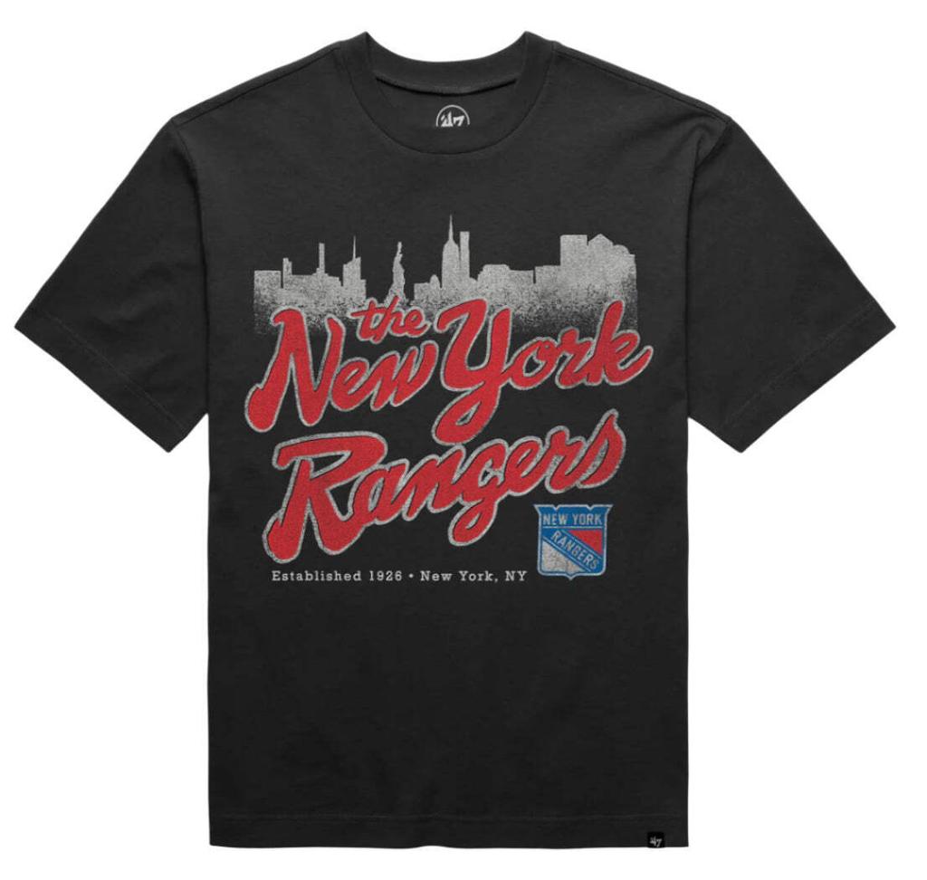 '47 Brand New York Rangers Flint Black Sigma Foundation Tee Unisex T-Shirt