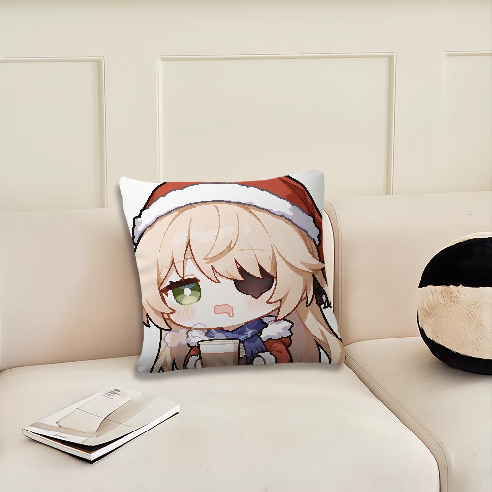 Genshin Impact Christmas a Game cushion cover Pillow Cover Decoration Room Home Sofa living Office Car Nordic Simplicity