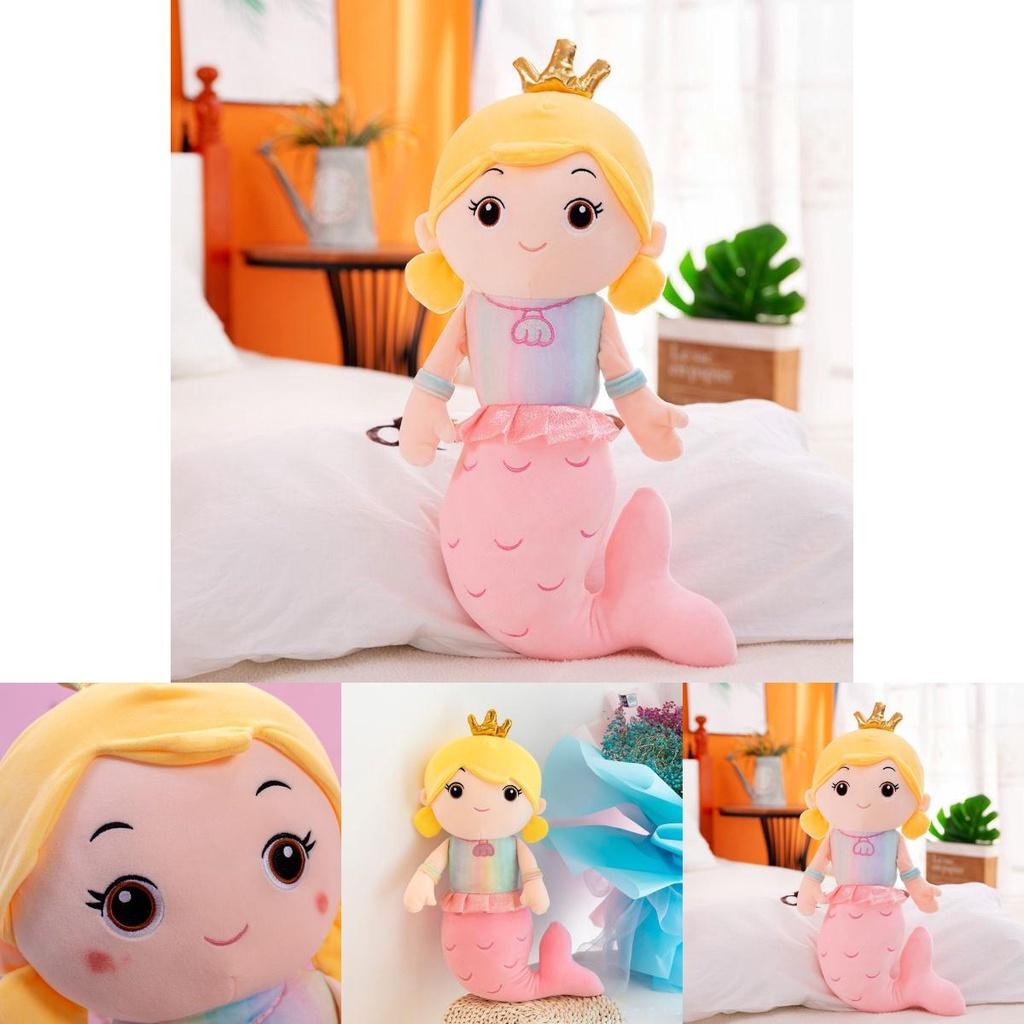 Adorable Crown Mermaid Stuffed Toy Doll Perfect For Kids Birthday Gifts And Playtime