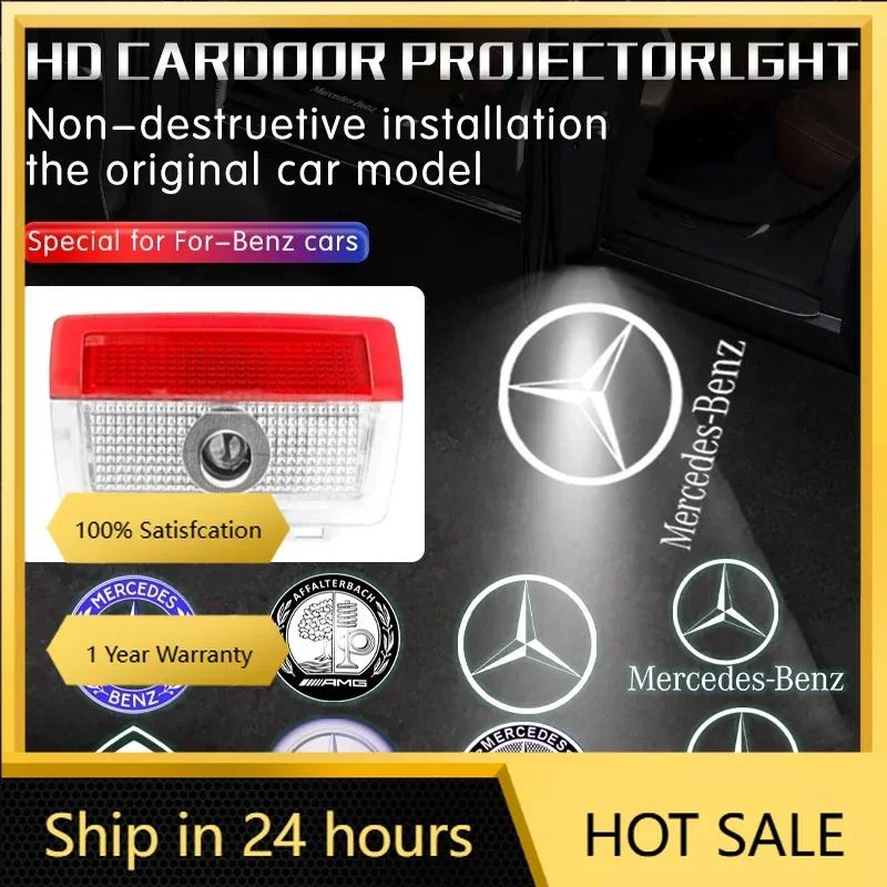 Hrmfq5 Car Sticker 2025 Hot New 2025 For Mercedes Benz HD Car Door Welcome Light Led Projector Lamp For Mercedes Benz A/B/C/E/S Class G