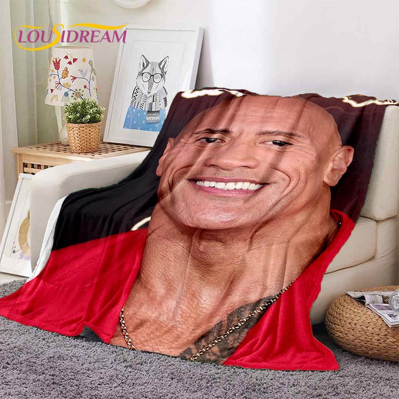 La Roccia Dwayne Johnson Attore Coperta Morbida in Flanella, Coperta da Lancio Coperta Confortevole per Picnic Letti Divano Casa Camera da Letto Regalo