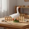Realistic Goose Model HandPainted White Figurine for Kids, Farm Playset, School Project, Cake
