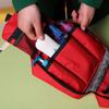 Oxford Cloth Travel Wash Bag Green/Red/Orange Foldable Hanging Toiletry Bag Large Capacity Waterproof Storage Wash Pouch