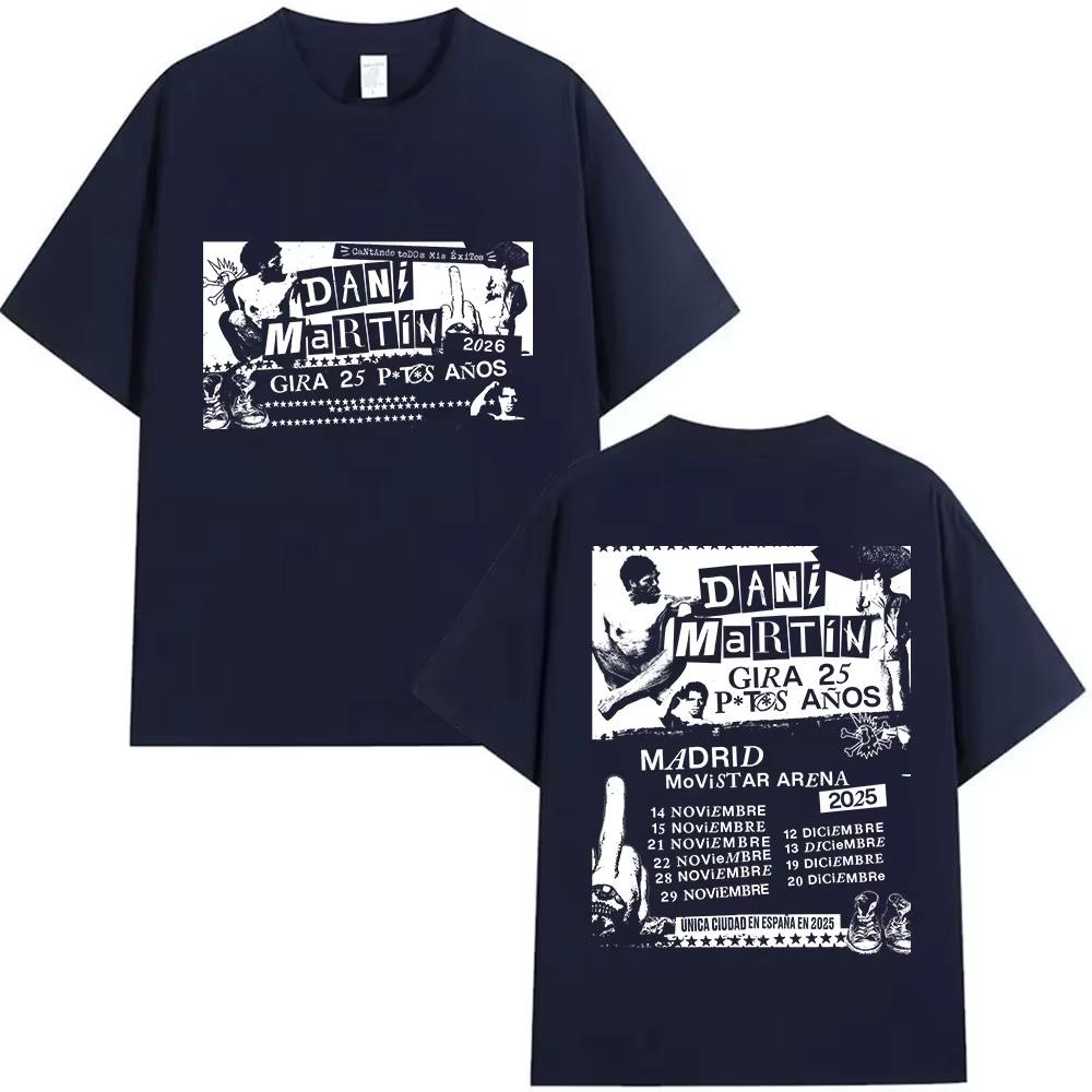 Rock Band Dani Martin Tour 20252026 Merch T Shirt Men Vintage Oversized Cotton Male Tshirt Hip Hop Punk Gothic Tees Streetwear