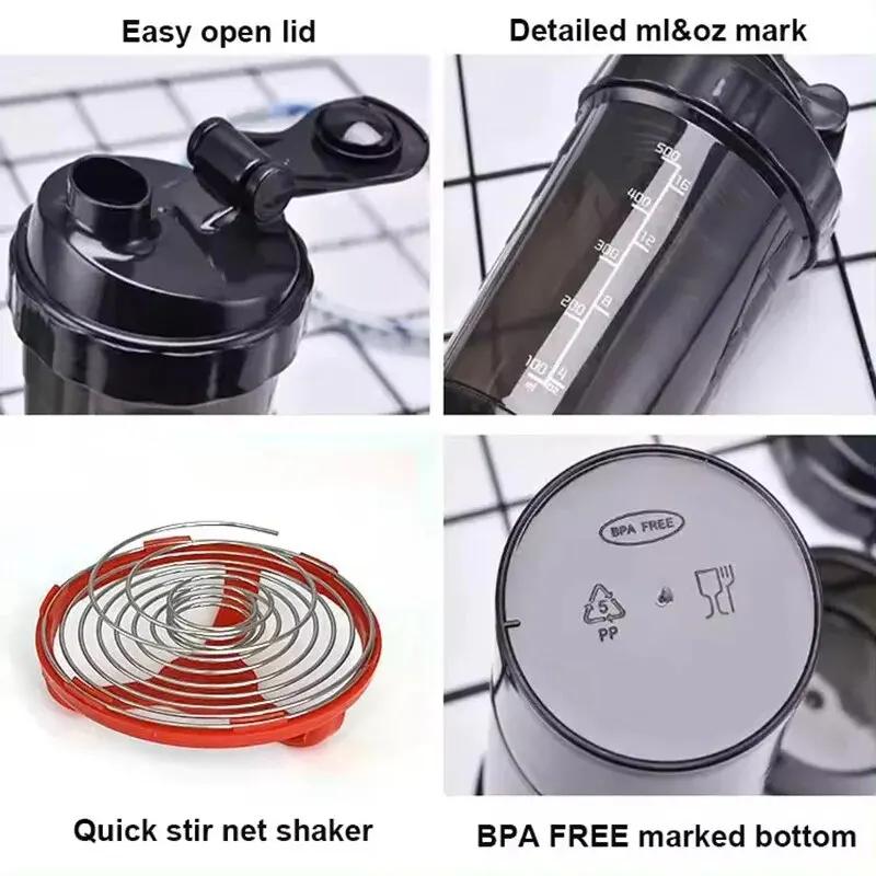 3 Layer Shake Cup Protein Powder Stirring CupBody-Building Exercise Bottle Fitness Sports Milk Shake Cup Gift Large Capacity