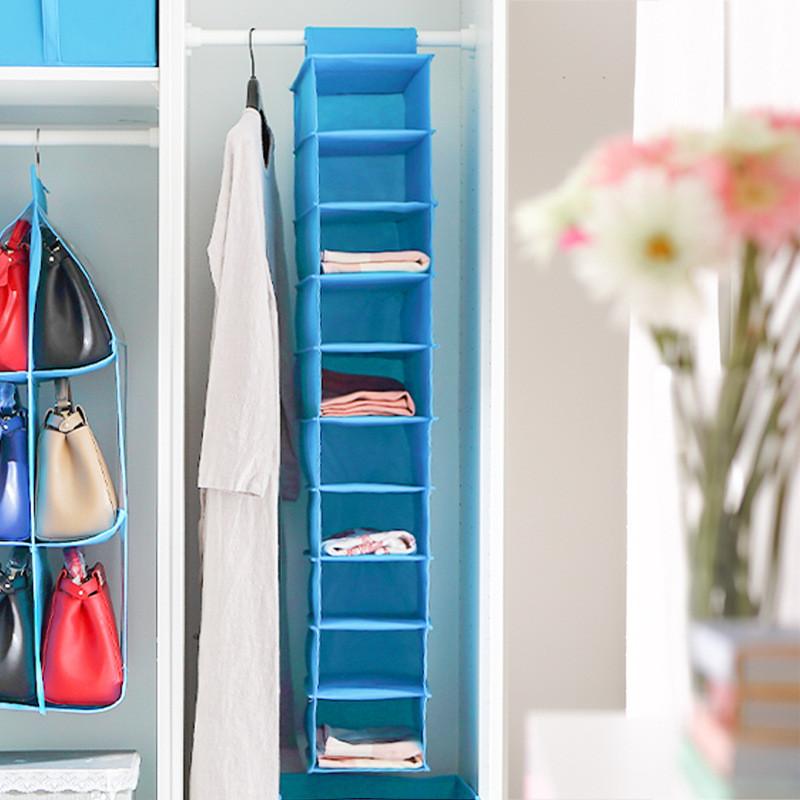 Closet Multi Layer Hanging Storage Bag Nonwoven Material Organization Bedroom