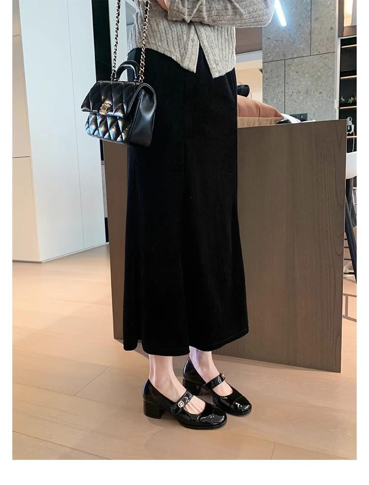 Spot second hair! Grape mother, the same shoes, Su Li girl, beautiful round head, word with thick heel, Mary Jane single shoes, women