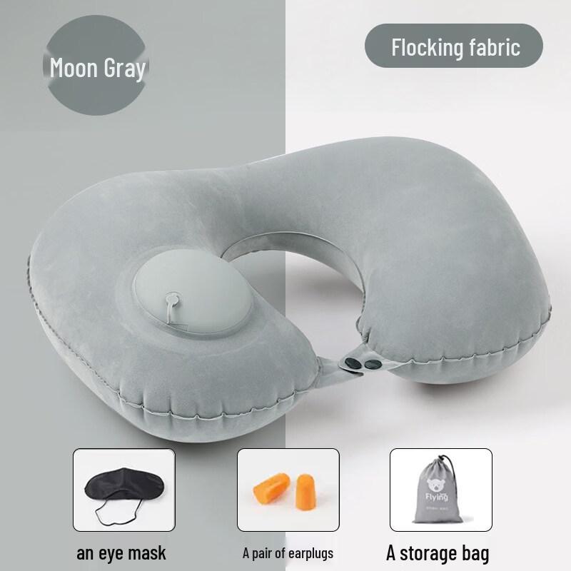 KASHICONG Press-Inflate U-Neck Travel Pillow