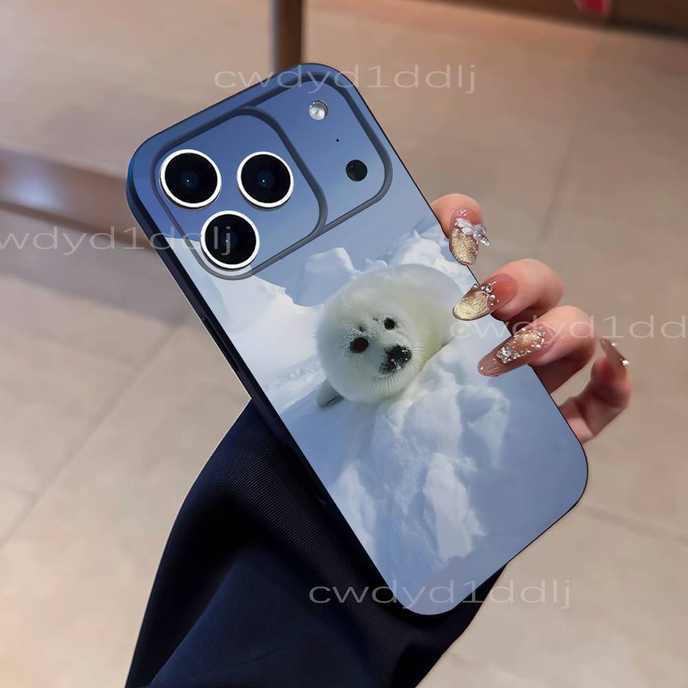 

Cute S-Seal Seals Animal Phone Case For iPhone 17,16,15,11,12,14,13 Pro Max Mini XS,XR,7 Plus 16E Air Soft Covers Fundas iPhone16pro