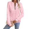 Women's Fashion Long Sleeve Solid Color Casual Collar Zipper Long Sleeve Sweatshirt