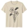 Daffodils Simple Line Art Drawing TShirt Spring Flower Botanical