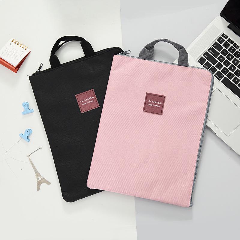 Korean Multi-layer A4 Document & Laptop Bag - Oxford Cloth, Large Capacity Briefcase