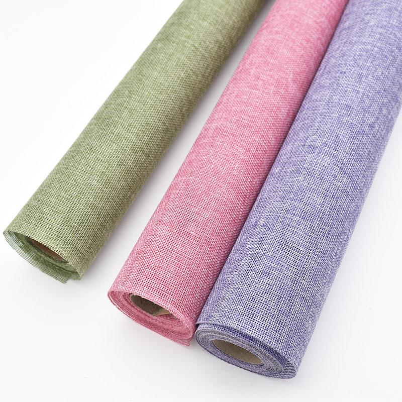 Colored Linen Burlap Roll for Bouquet Flower Packaging DIY Decoration