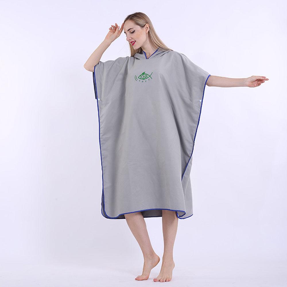 New Surf Poncho Changing Towel Quick Dry Robe Hood Microfiber Beach Blanket Bath Towel Swimming Wetsuit Beach Poncho for Adults