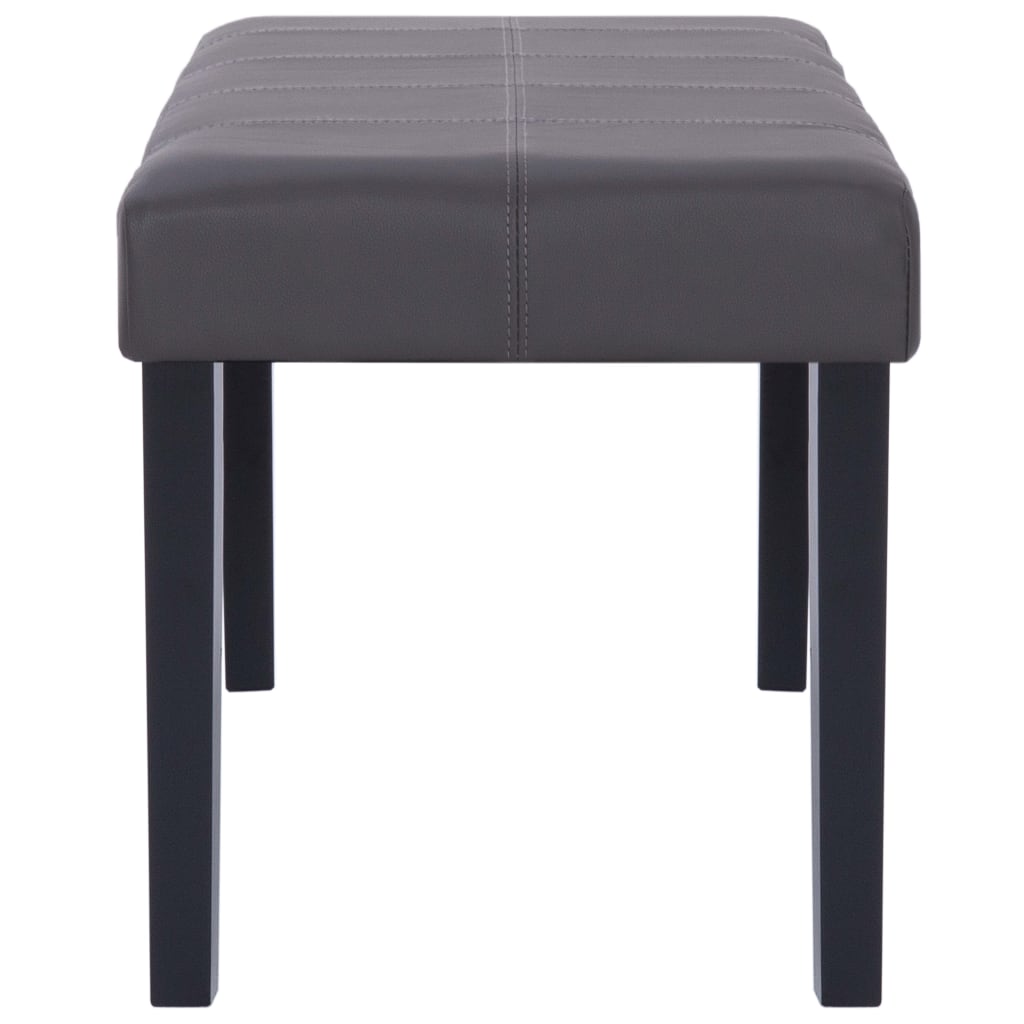 106 Cm Grey Faux Leather Bench