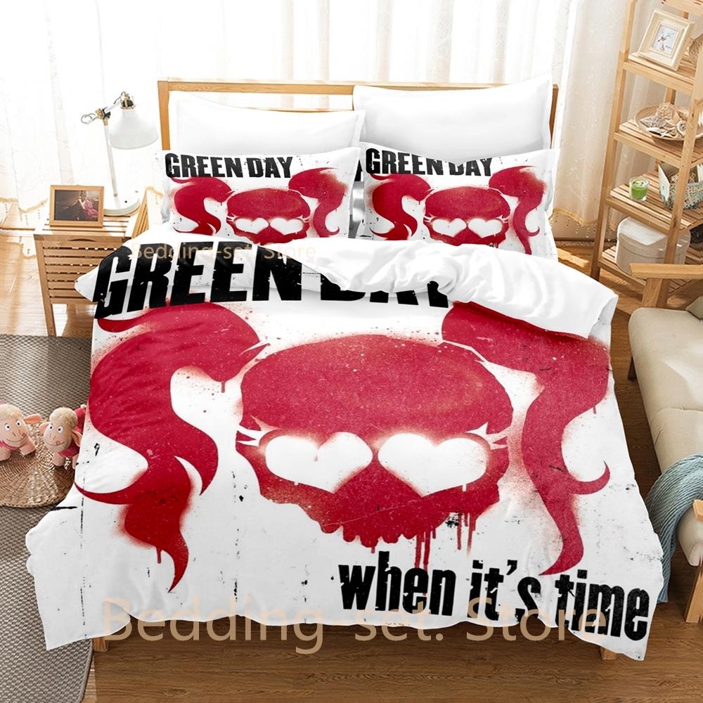 Hip Hop Gren Day AMERICAN IDIOT Beding Set Single Twin Ful Quen King-Sized Dimensionsd Dimensions Bed Linen Set Adult People Kid Bedrom Duvetcover