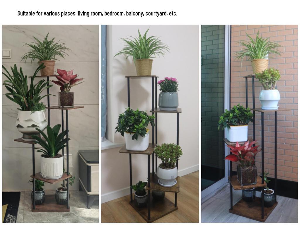 Multifunktionell inomhusväxtställ för vardagsrum - Golvstående hylla för färska blommor och gröna växter