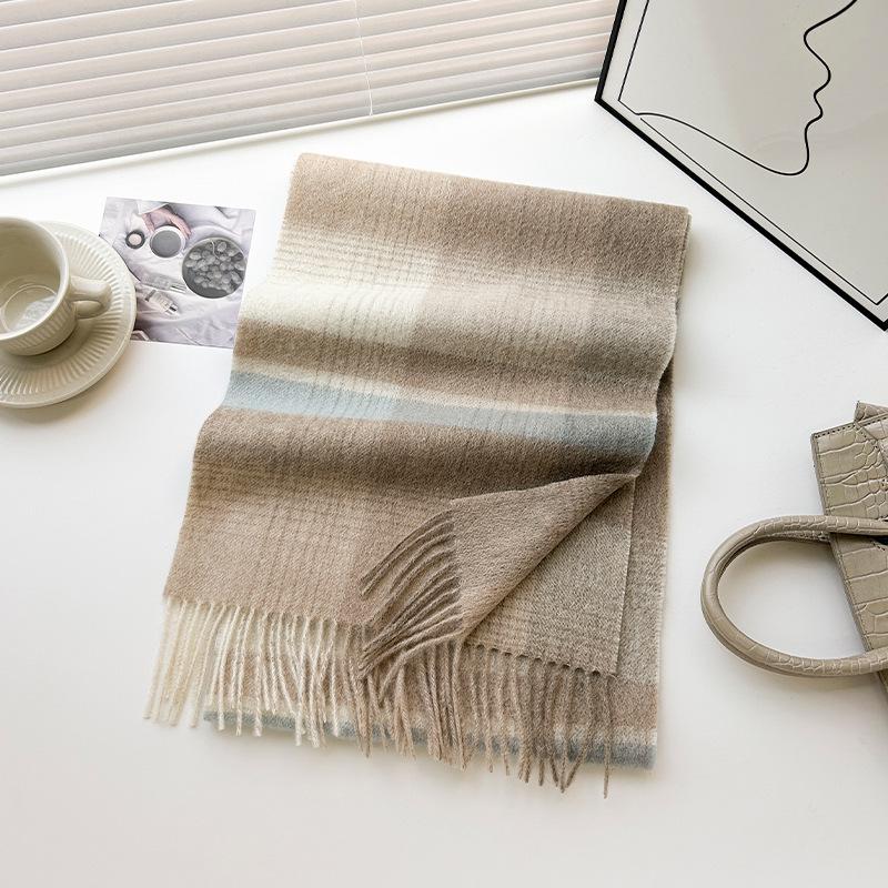 Modischer Schal aus australischer Wolle - Warmer, dicker und vielseitiger Schal für Damen und Herren, koreanischer Stil