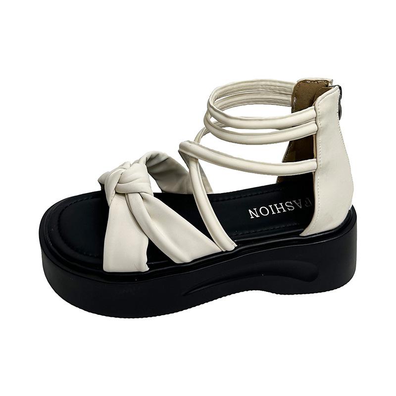 

Thick-soled outer slippers women s summer 2025 new versatile and beautiful French bow with skirt cool slippers women 35