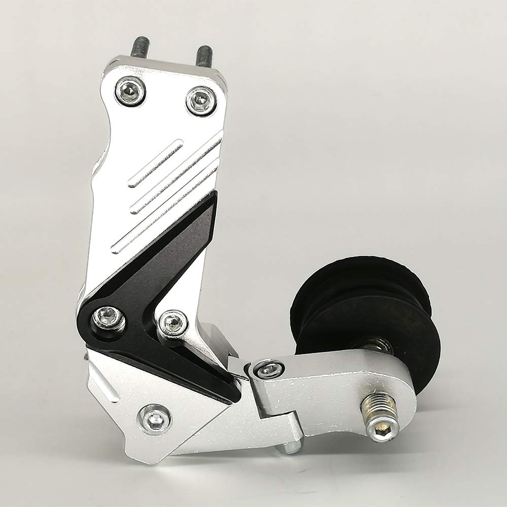 ZSADZS Universal Motorcycle Chain Tensioner CNC Aluminum Alloy Withstand Motorcycle Chain Regulator (Silver)