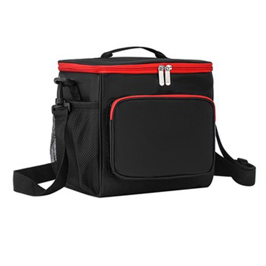 Lunch Bag Large Capacity Handheld Shoulder Back Thickened Oxford Cloth Insulated Bento Lunch Bag for Women Men Black