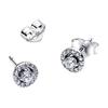 Pandora Paved Halo Round Exquisite Sparkling Stud Earrings Women Earrings Silver 293019C01