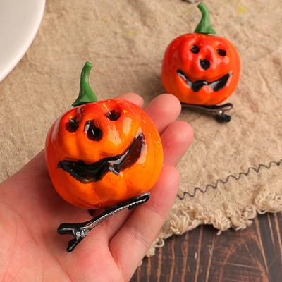 Yousheng 1/2Pcs Halloween Hairpin Ghost Face Pumpkin Design Hair Clip Halloween Parties Masquerades Festivals Hair Accessories