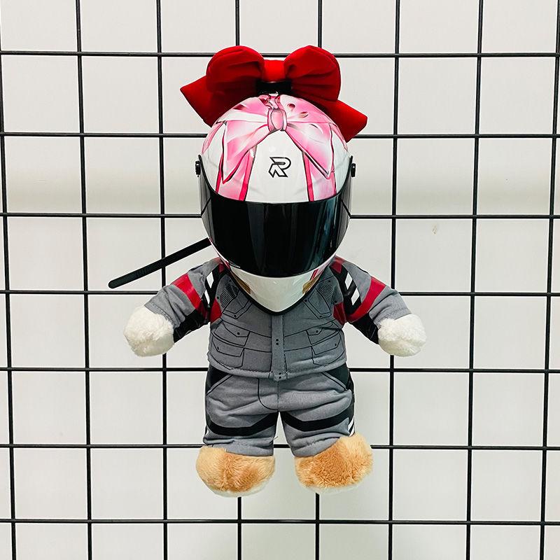 FiK Bow-tied Helmet, Pink Female Motorcycle Doll Helmet, Toy Model, Pet Motorcycle