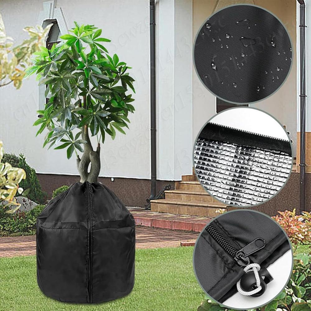 1/3 Pack Frost Protection Bags Winter Thermal Pot Protector Plant Insulation Cover Bag Anti-freeze Cover for Potted Plants