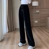 Autumn and Winter 2024 Wide-leg Pants Women's New Loose High-waisted Straight Corduroy Long Pants Plus Size Casual Fashion Solid Color Trousers 2027