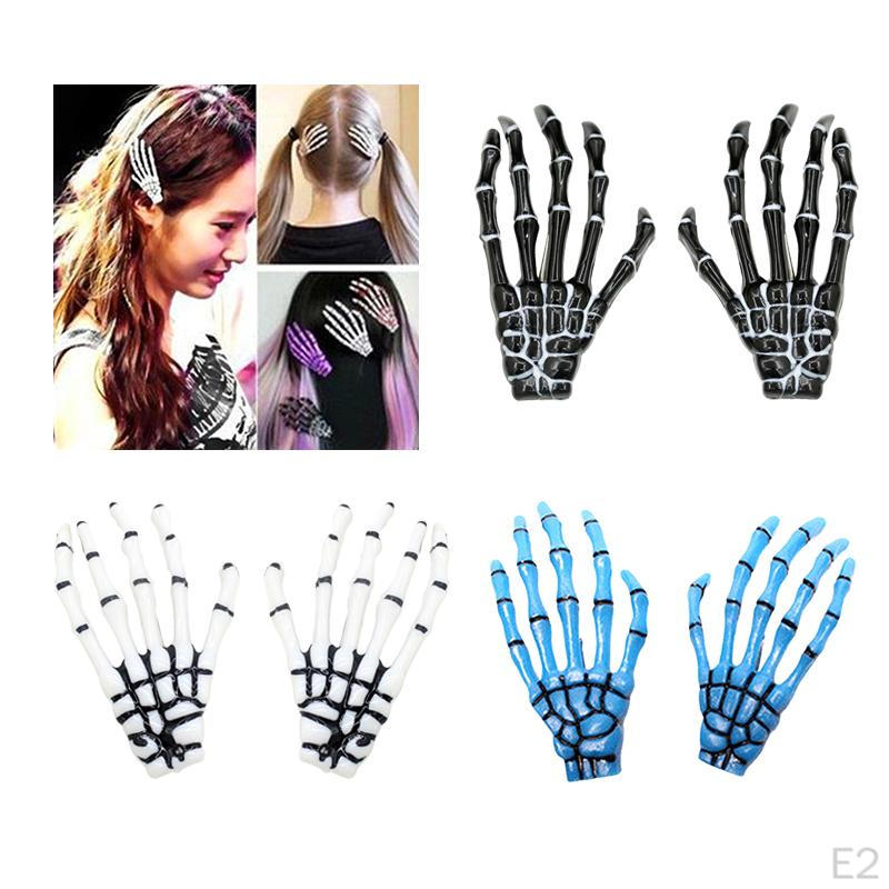 2pcs Hair -Skull Hand Clips Hairpin Gifts