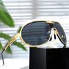 New Oversize Metal Frame Sunglasses Trendy Street Style Shades Sunglasses Unisex Outdoor Travel Fishing UV Protection Eyewear