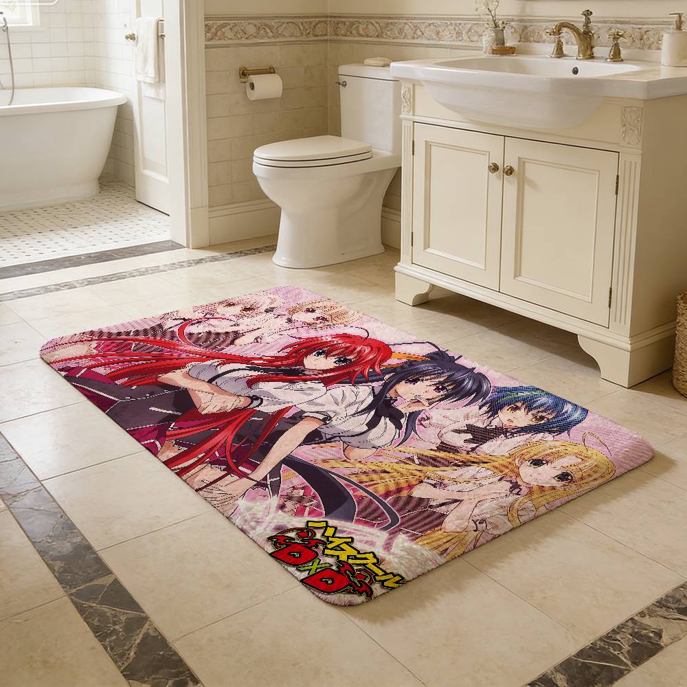 High School DxD Anime Floor Mat INS Style Soft Bedroom Floor House Laundry Room Mat Anti-skid Household Carpets