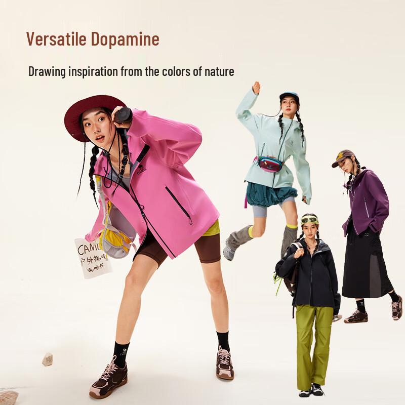 Camel Unisex Outdoor Hardshell Hooded Jacket M35CA6B084