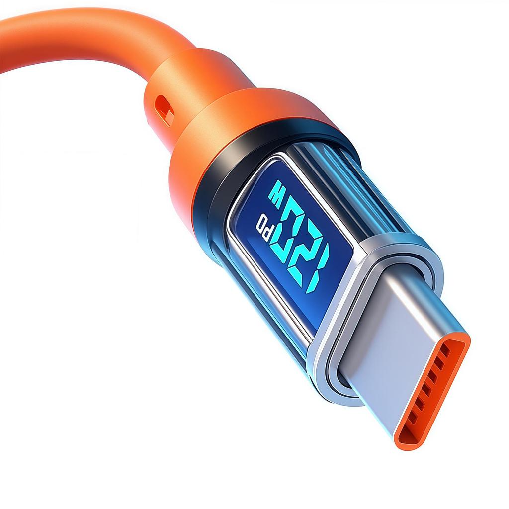 Supermarkt-Modell: Digitales Display, 120W Typ-C Schnellladegerät - Kompatibel mit Apple 16, Huawei, Honor, Xiaomi 17 Datenkabeln.