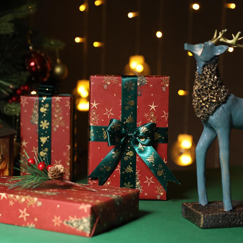 100Cm×70Cm Christmas Wrapping Paper Christmas Eve Gift Box Decoration Paper Children'S Christmas Vintage Kraft Paper