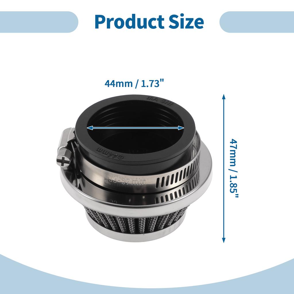 Motoforti Motorcycle Air Filter Air Intake Cleaner Mesh Rubber Metal Air Filter Replacement for Dirt Pit Bike ATV Scooter Moped