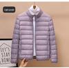 Women's 2025 Lightweight Down Jacket: 90% Duck Down, Stand Collar, Hooded, Short Outerwear, Autumn/Winter Collection, Plus Size Available